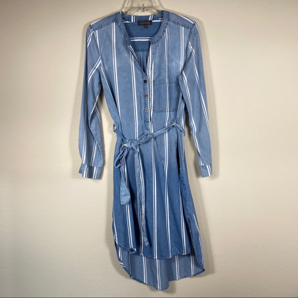 Luxology - Striped Chambray Dress
